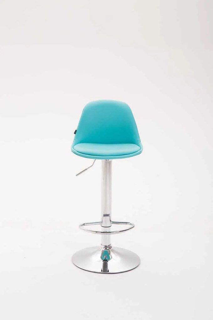 Banco de bar Kiel em couro sintético 39 x 82-104 x 43 cm Azul