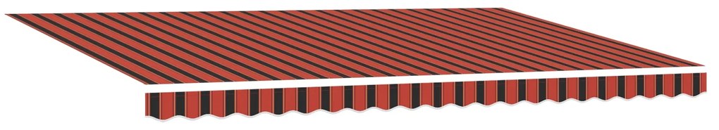 Toldo Retrátil Automático com LED em Laranja e Castanho, 500x300 cm