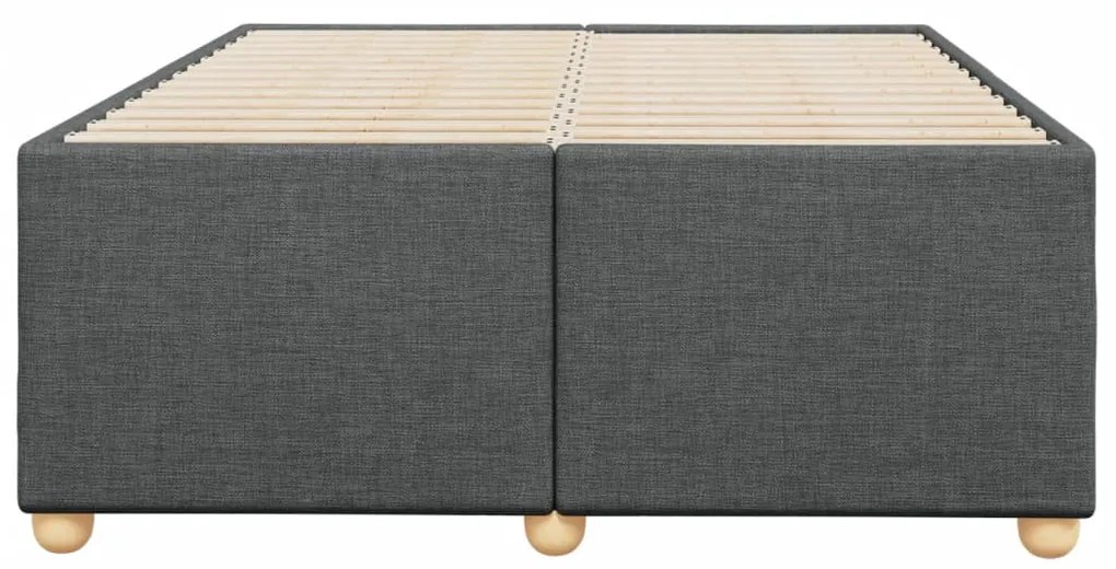 Estrutura de cama sem colchão 120x200 cm tecido cinzento-escuro