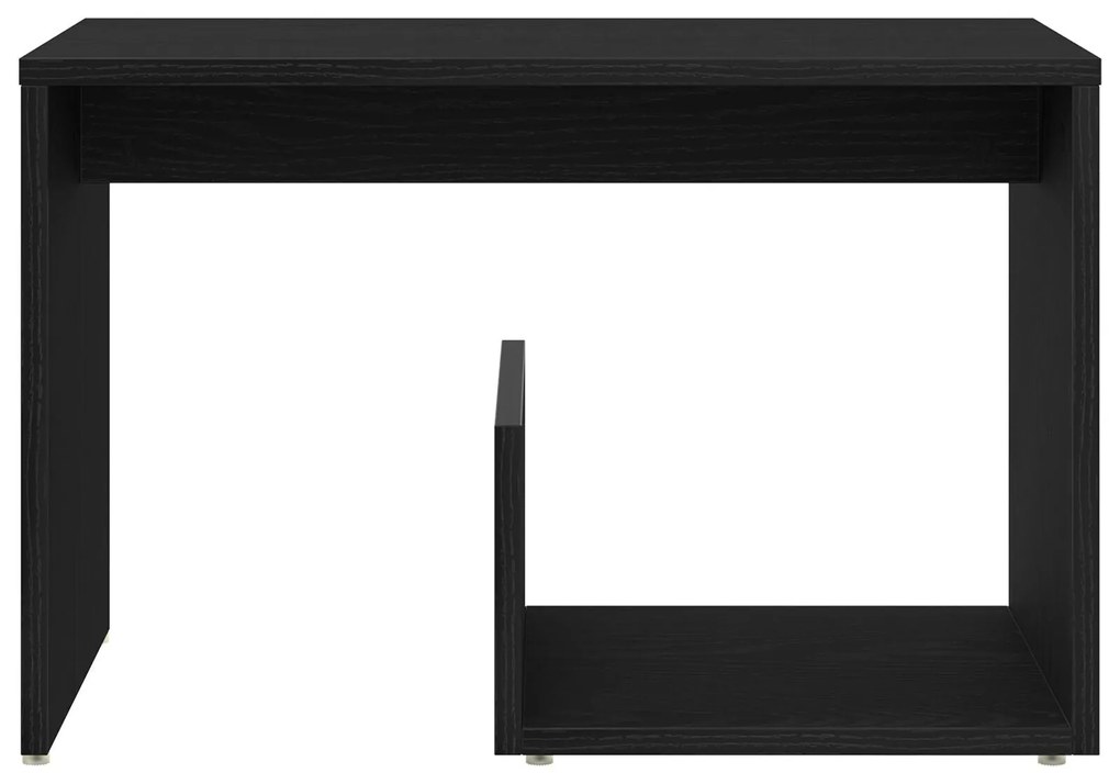 Mesa de Apoio vidaXL Preta em Madeira de Carvalho 59x36x38 cm