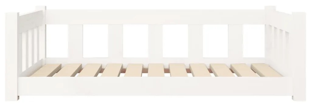 Cama para cães 95,5x65,5x28 cm madeira de pinho maciça branco