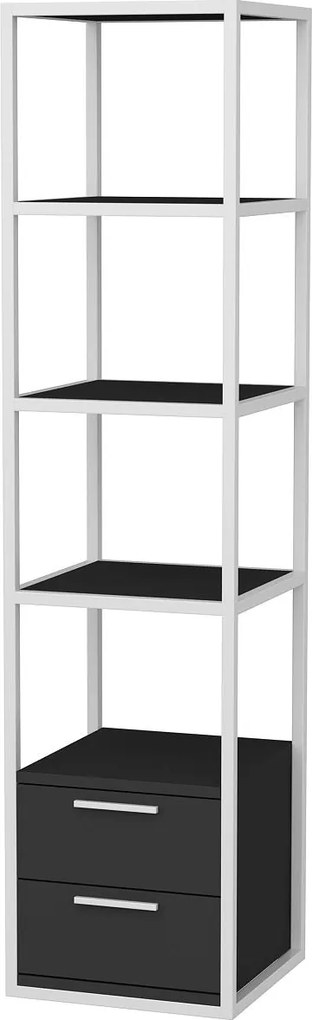 Estante Robbins – Branco e Antracite – 39x39x160 cm