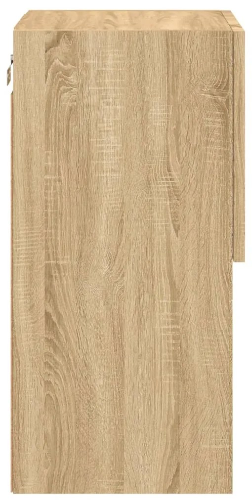 Móvel de TV com luzes LED 30,5x30x60 cm carvalho sonoma