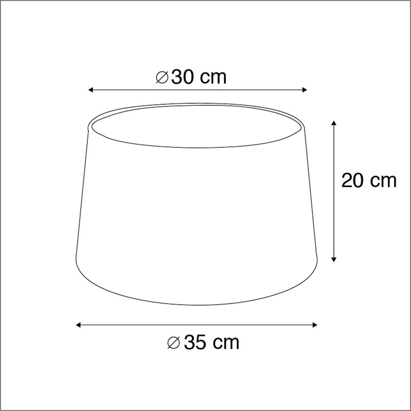 Abajur de algodão preto 35/30/20 com interior dourado