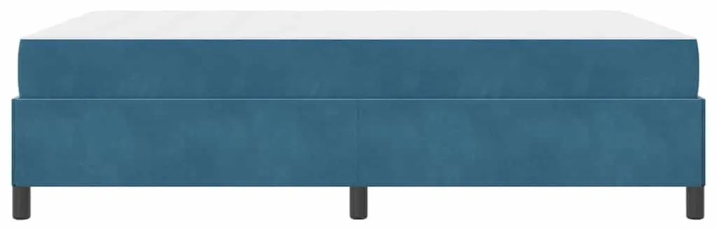 Estrutura da Cama Azul Escuro e Branco 140 x 190 cm Veludo