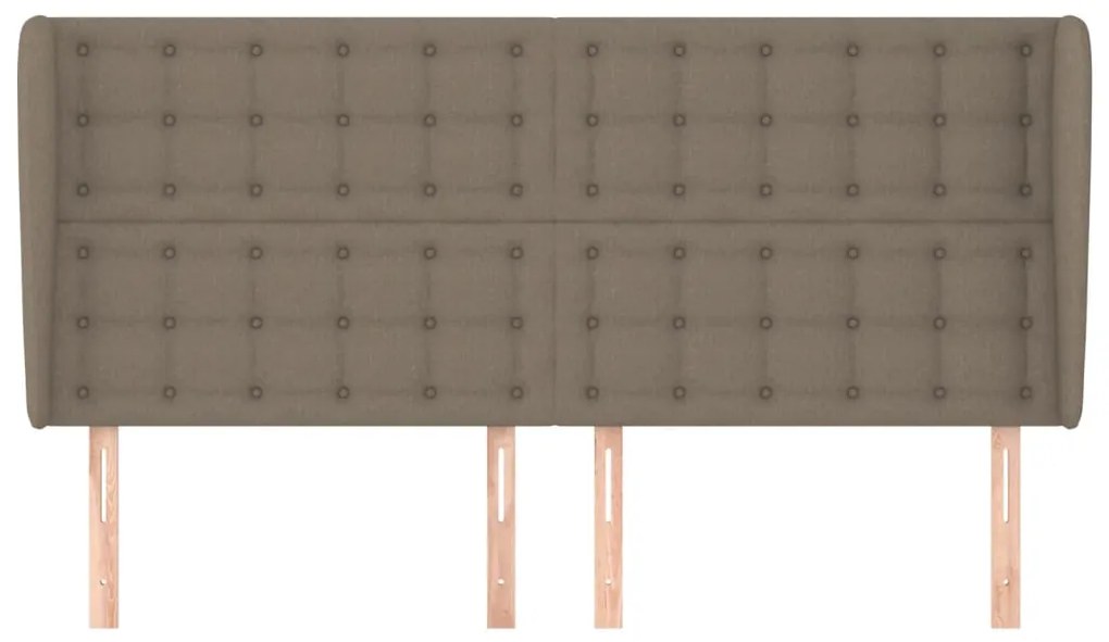 Cabeceira cama abas tecido 183x23x118/128 cm cinza-acastanhado