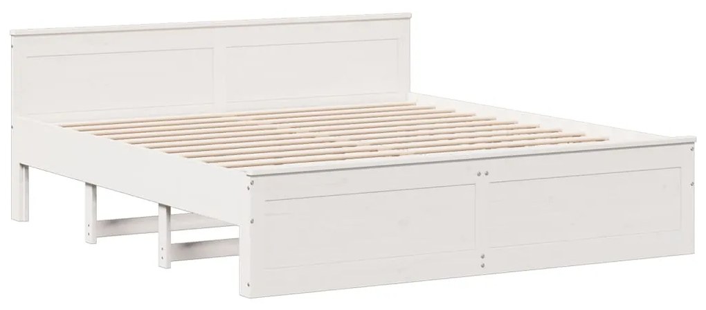 Cama sem colchão com cabeceira 180x200 cm pinho maciça branco