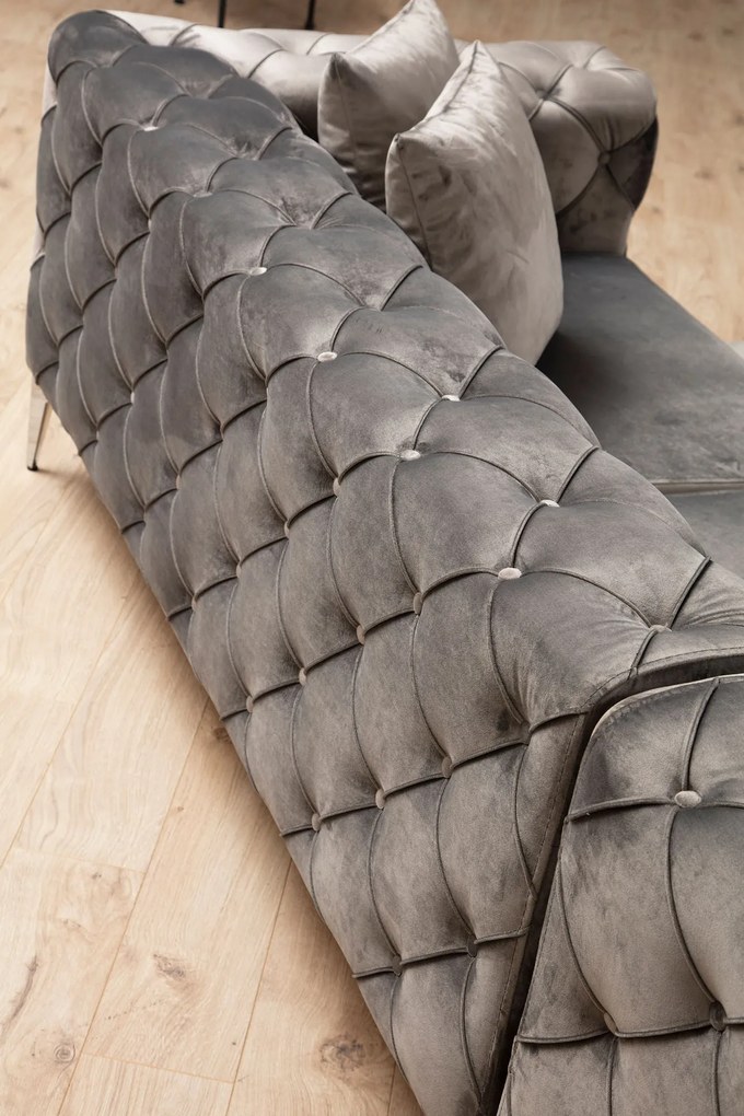 Sofá de Canto Como – Antracite – 310 cm x 70 cm x 270 cm