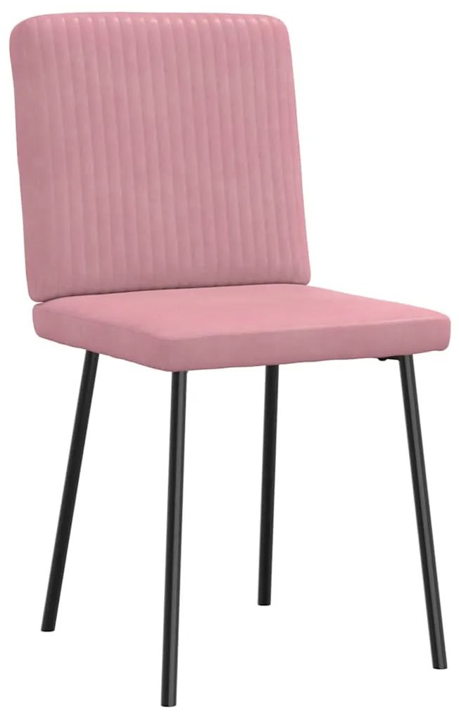 Cadeiras de jantar 2 pcs veludo rosa