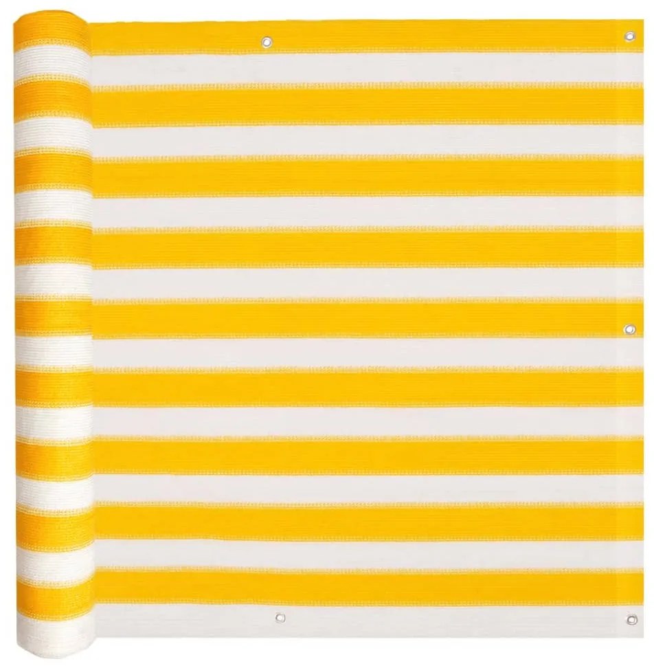 vidaXL Tela de varanda em PEAD 90x400 cm amarelo e branco