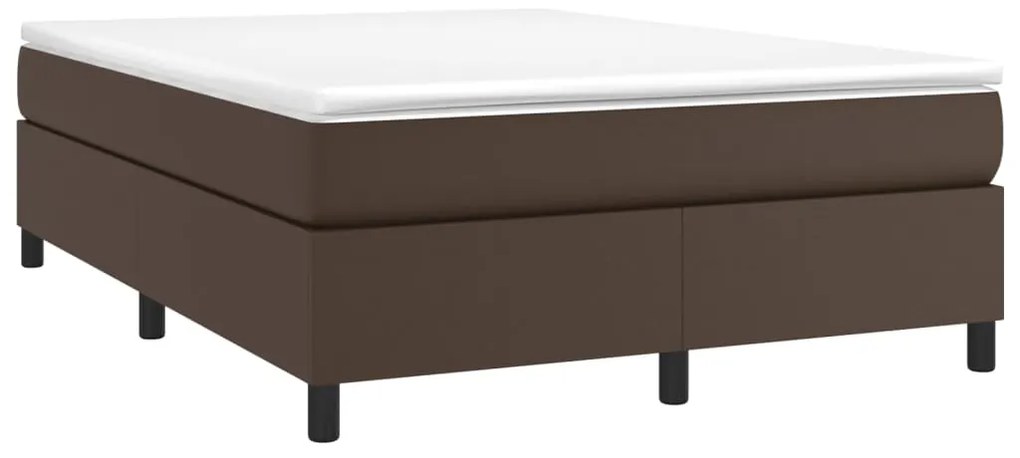 Estrutura de cama 140x190 cm couro artificial castanho