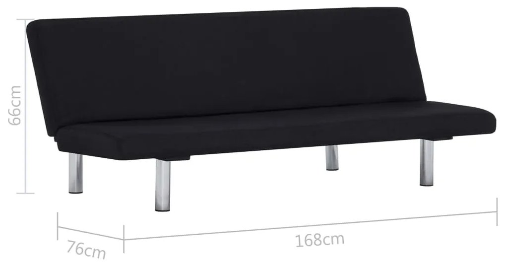 Sofá-Cama Kevin em Tecido - Preto - Design Moderno