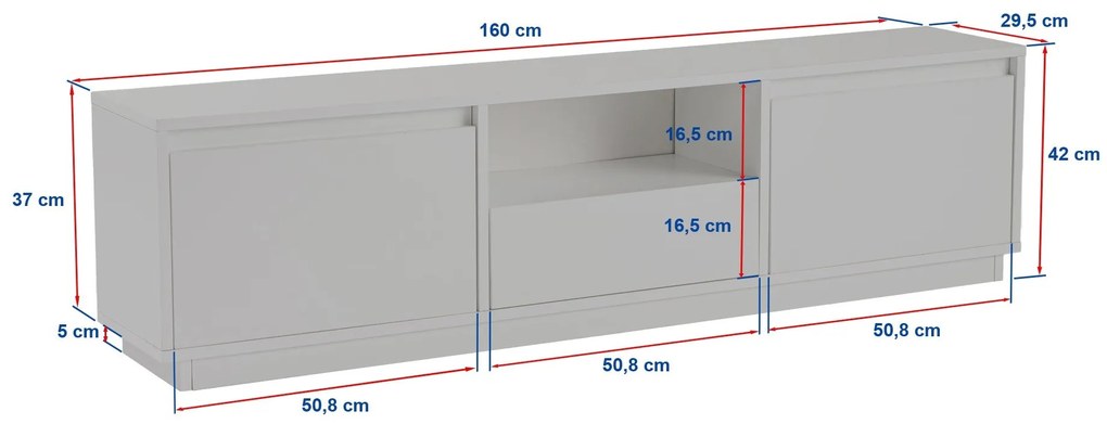 Móvel de TV Vanguard - Mármore Freesia - 160x42x29.5 cm