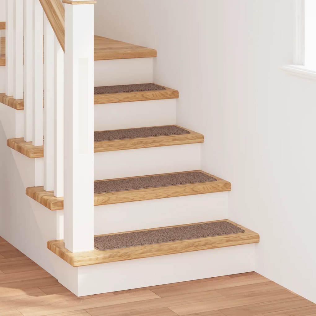 Tapetes de Escada vidaXL com Fundo de Látex Castanho 20x75 cm