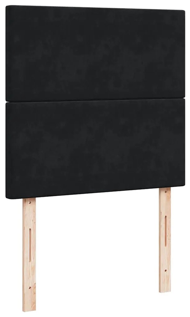 Cama com molas/colchão 90x190 cm veludo preto