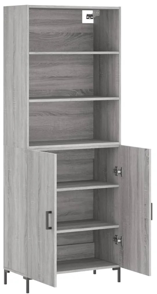 Armário alto 69,5x34x180 cm derivados de madeira sonoma cinza