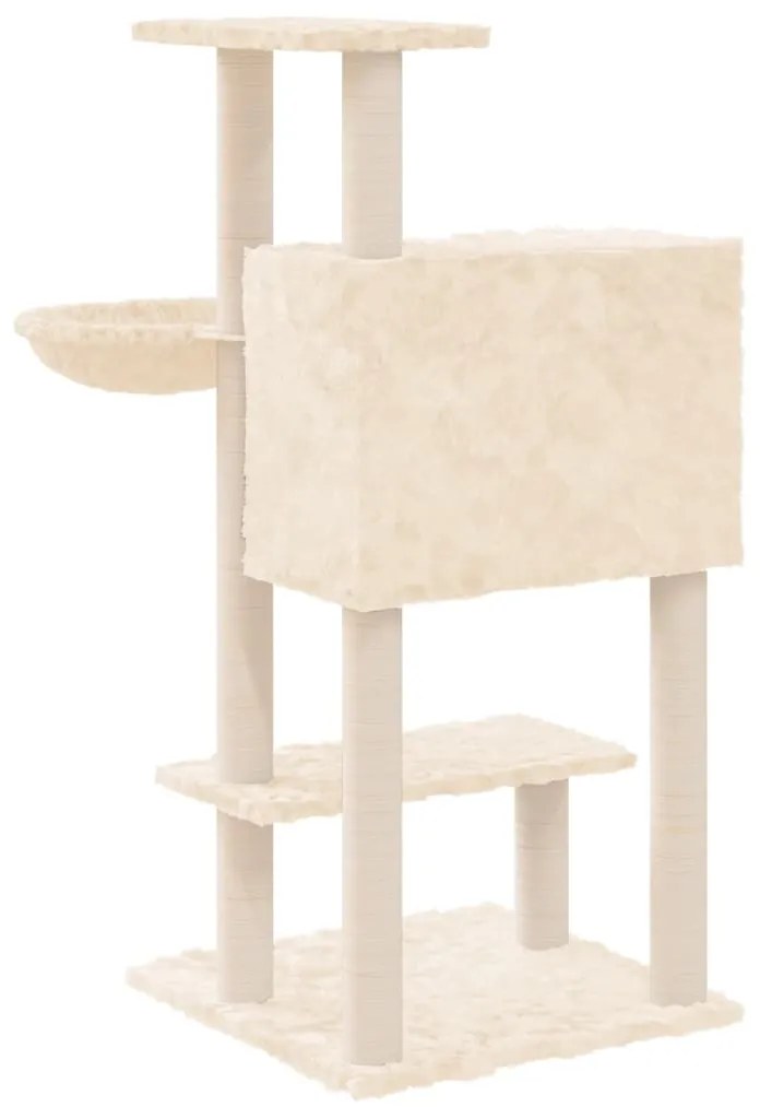 Árvore p/ gatos c/ postes arranhadores sisal 108,5 cm cor creme