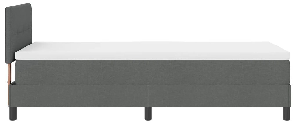 Cama Box Spring com Colchão Cinza Escuro 90x190 cm Tecido
