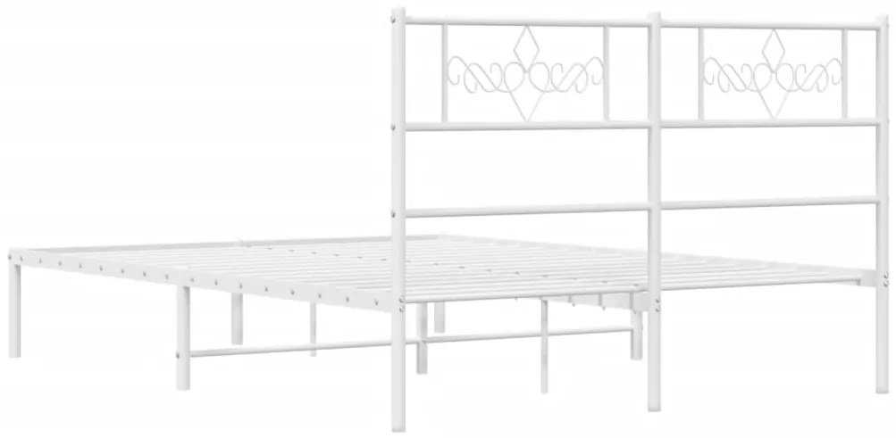 Estrutura de cama com cabeceira 140x200 cm metal branco