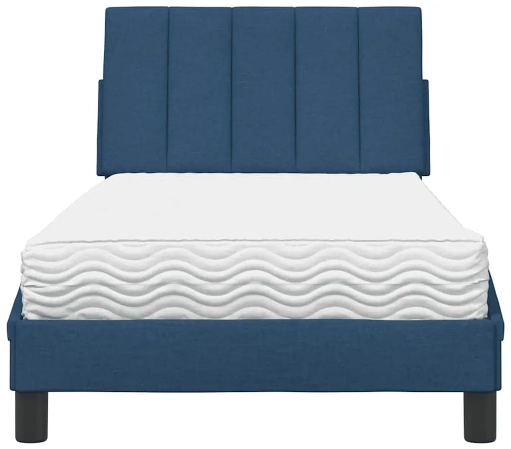 Cama com colchão 90x190 cm tecido azul