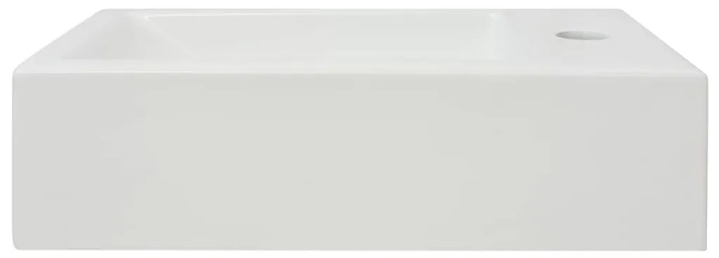 Lavatório + abertura torneira cerâmica branco 46x25,5x12 cm