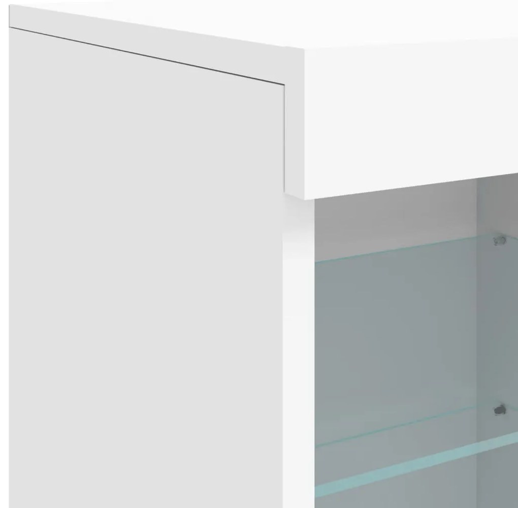 Aparador com luzes LED 81x37x67 cm branco