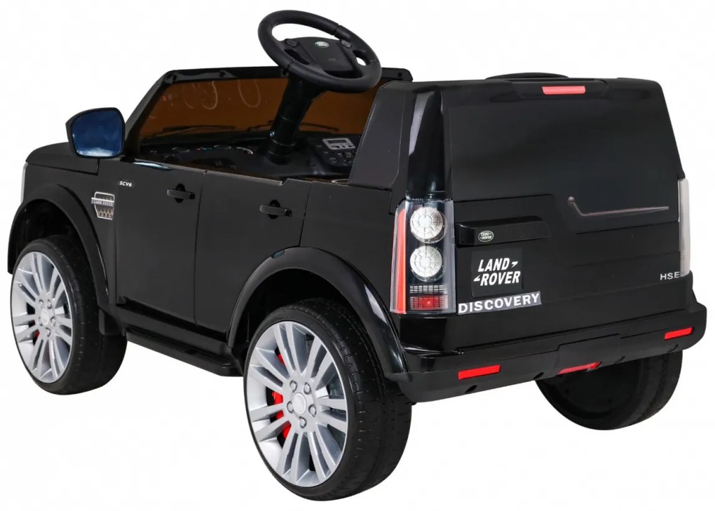 Carro elétrico para Crianças 12V Land Rover Discovery Rodas Eva, Assento de couro Preto