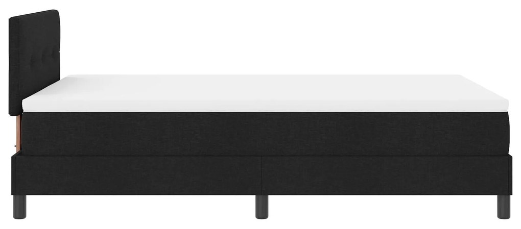 Cama Box Spring com Colchão e LED Preto 120x190 cm Tecido