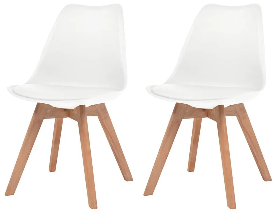vidaXL Cadeiras de jantar 2 pcs plástico branco