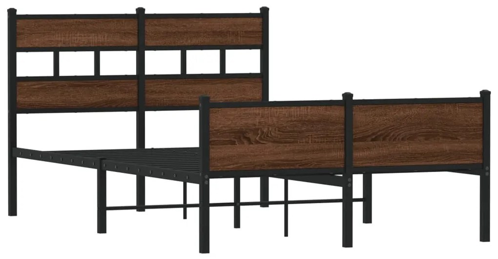 Estrutura cama s/ colchão derivados madeira carvalho castanho