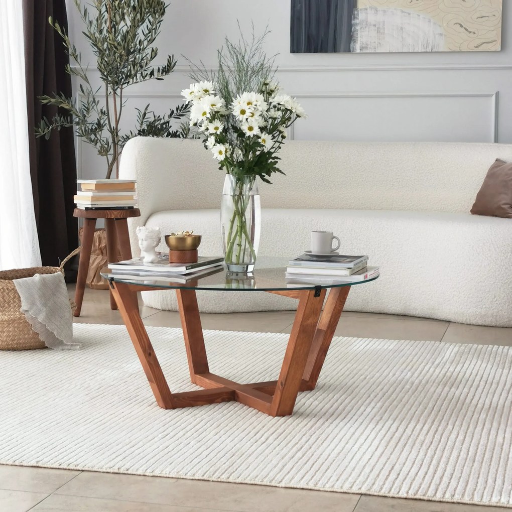 Mesa de Centro Lotus – Madeira – 75x35x75 cm