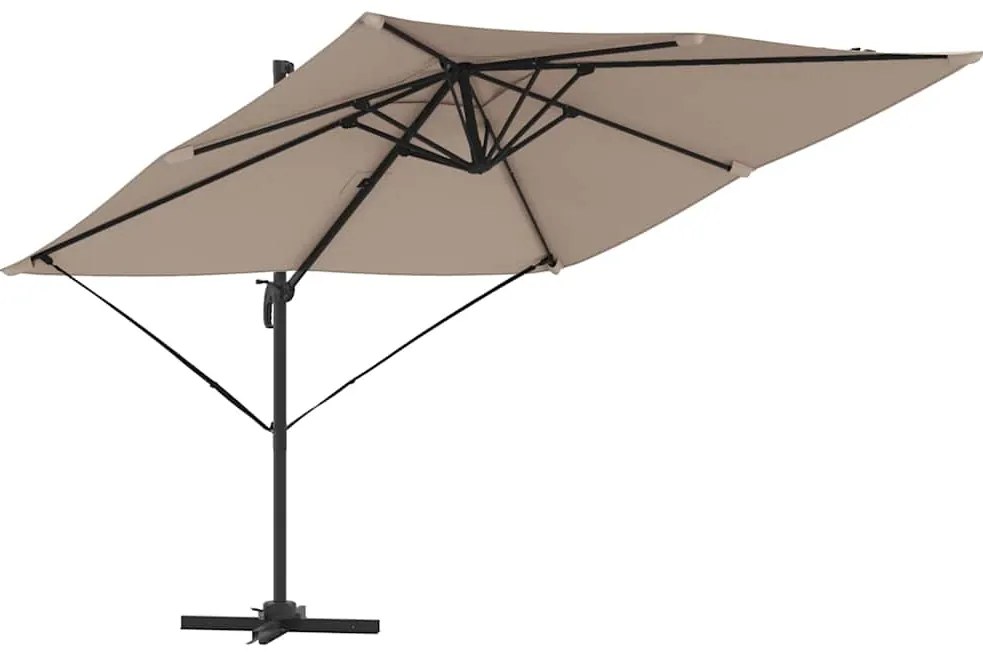 Parasol Roma Cinzento-acastanhado Largo Poliéster &amp; Aço
