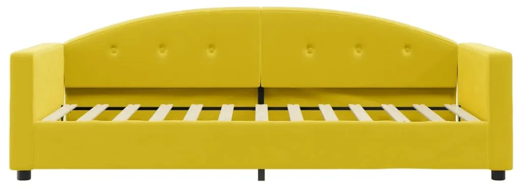 Sofá-cama com colchão 80x200 cm veludo amarelo