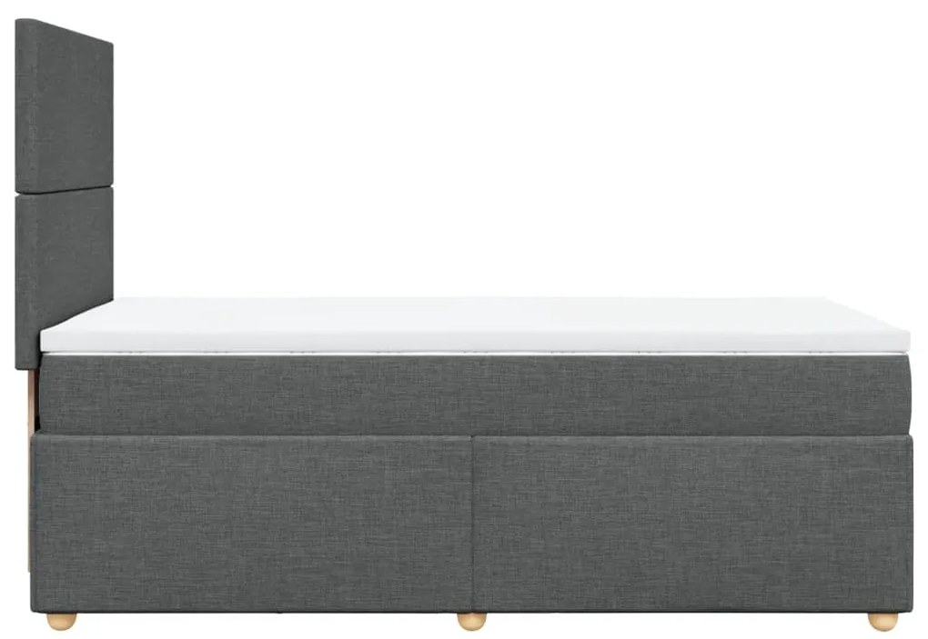 Cama com molas/colchão 90x200 cm tecido cinzento-escuro