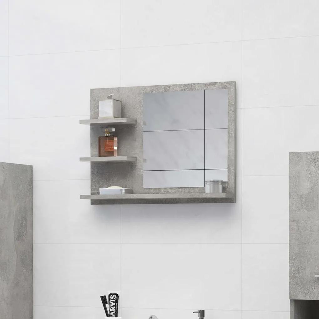 Espelho de casa de banho 60x10,5x45 cm contrapl. cinza cimento
