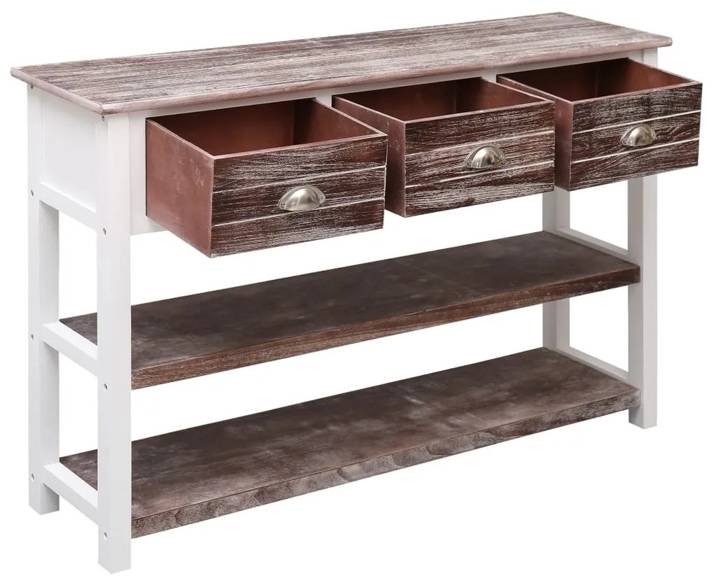 Aparador estilo antigo 115x30x76 cm madeira castanho