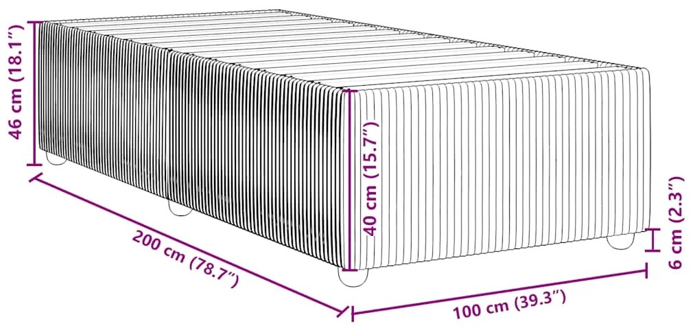 Estrutura de cama sem colchão 100x200 cm veludo cinzento-escuro