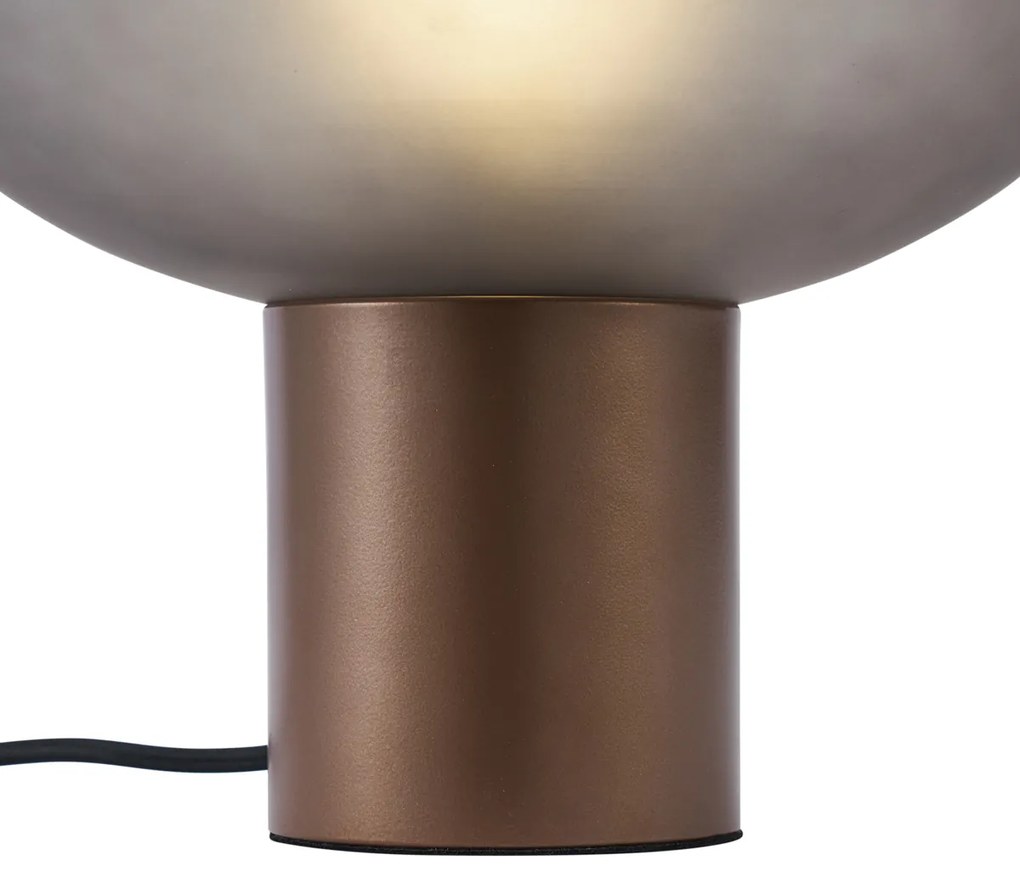 Candeeiro de Mesa Design Bronze com Vidro Cinzento Mate - Umbrella