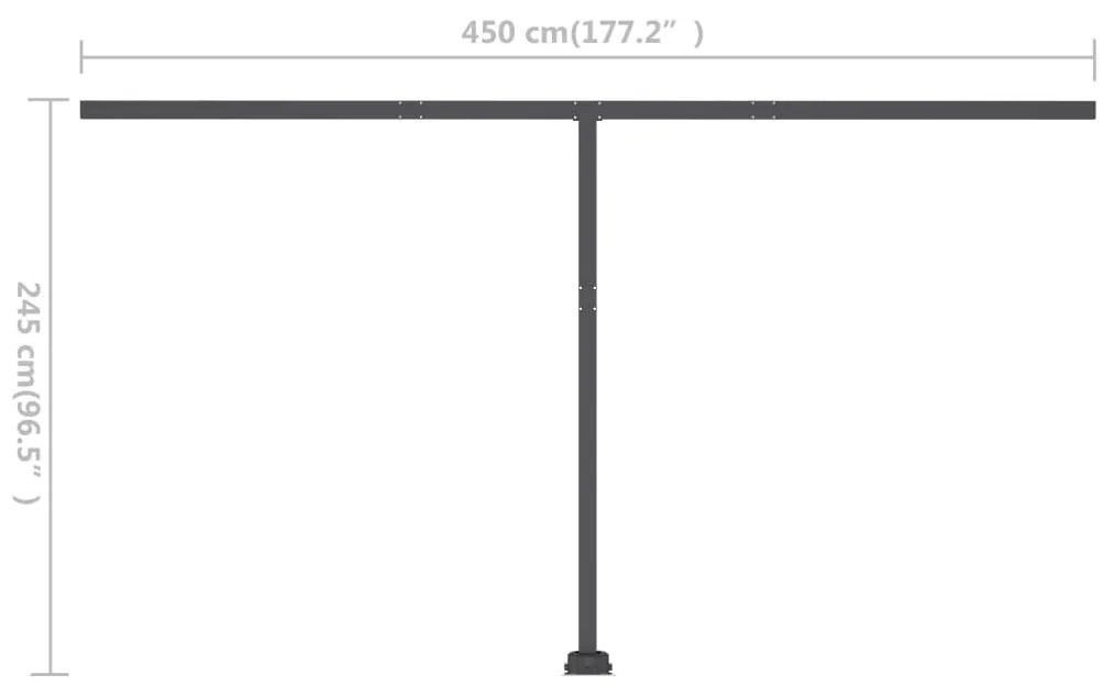 Toldo retrátil manual independente 400x300 cm antracite