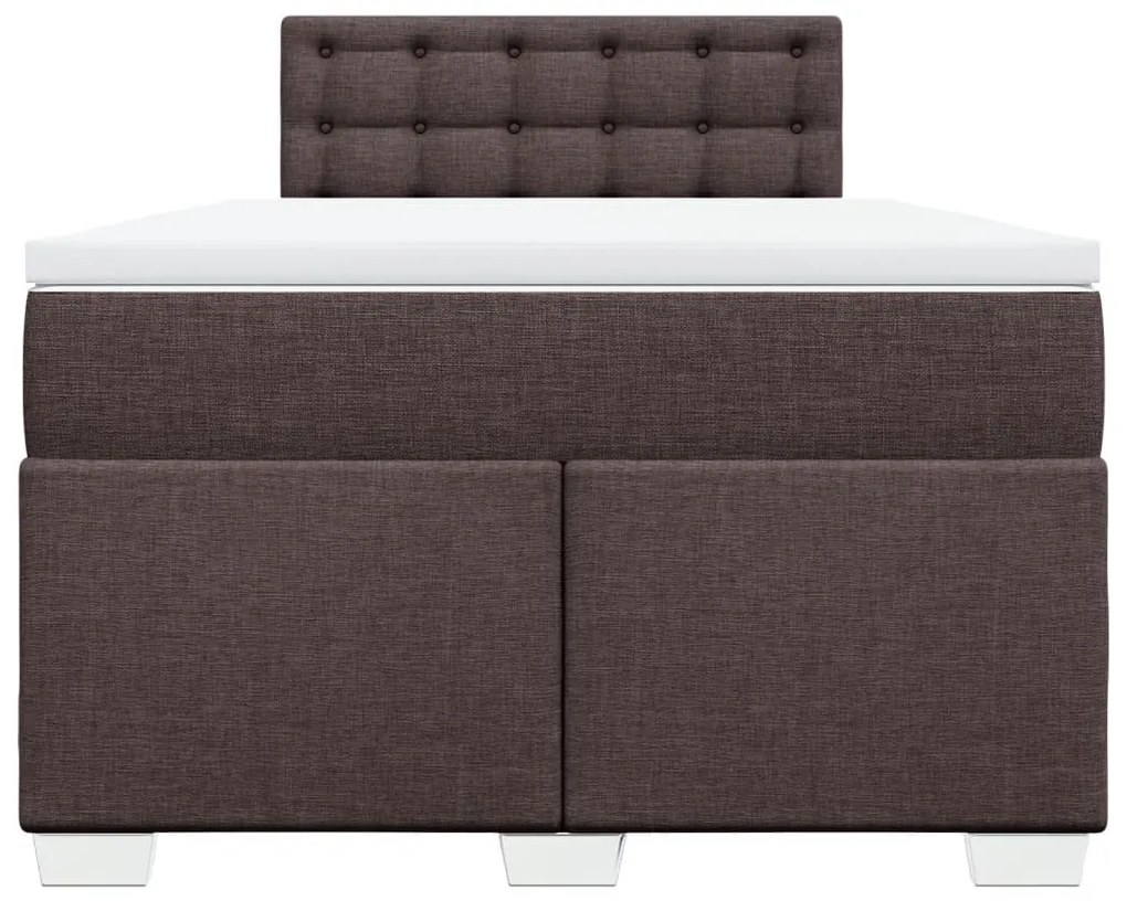 Cama boxspring com colchão 120x190 cm tecido castanho-escuro