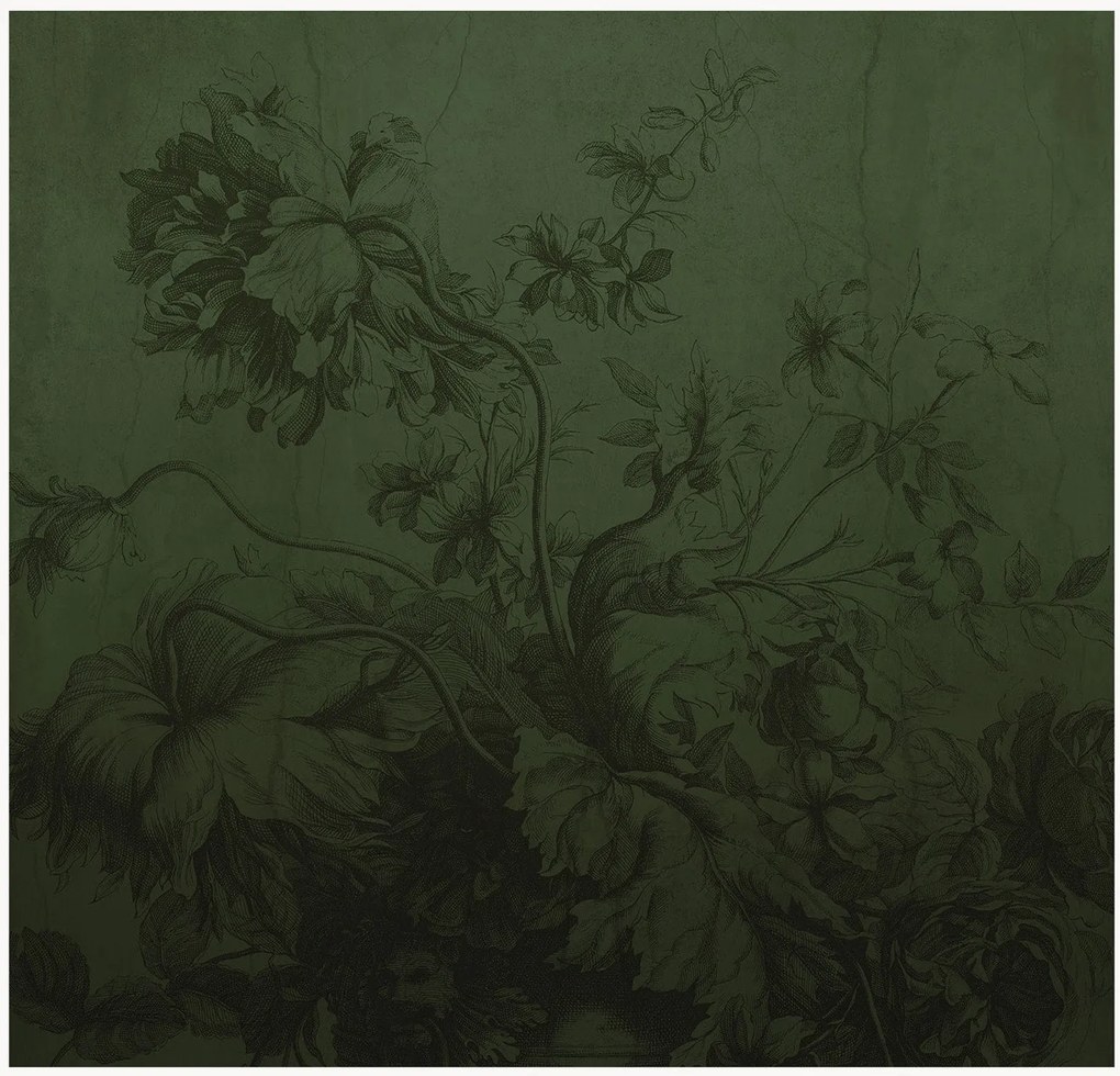 Papel de parede Gradient Flowers Verde