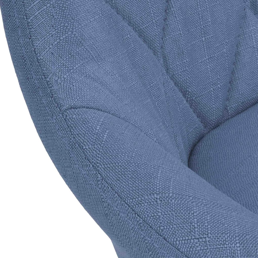 Banco de bar Lazio em tecido e com estrutura preta 46 x 83-104 x 49 cm Azul