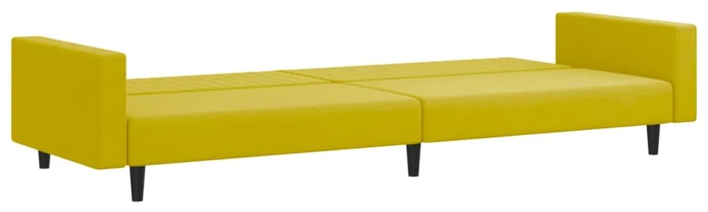 2 pcs conjunto de sofás veludo amarelo