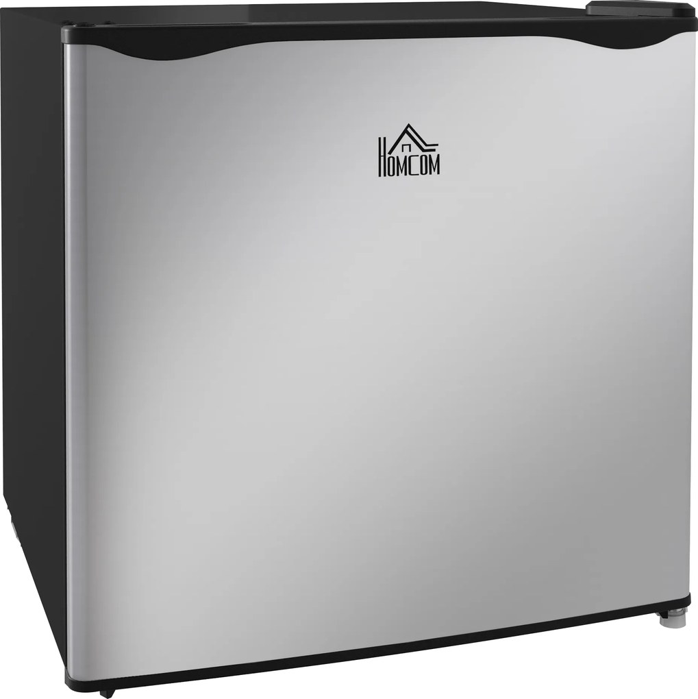 HOMCOM Congelador Vertical 35 L com Temperatura Ajustável de -24 °C a -14 °C, Porta Reversível e Prateleira Amovível, Prateado | Aosom Portugal