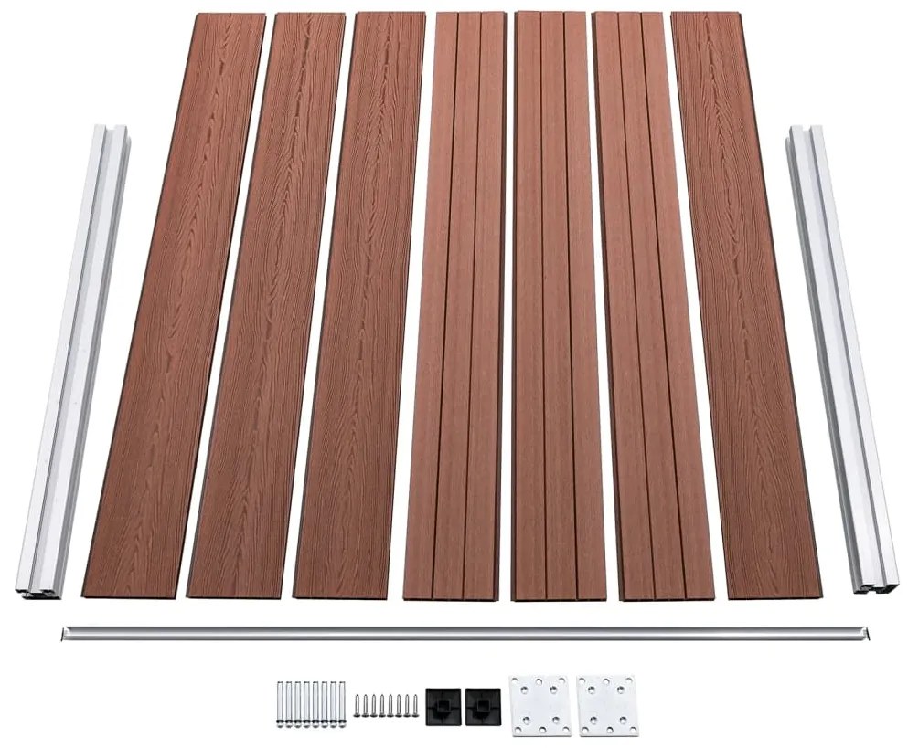 Conjunto painel de cerca 872x146 cm WPC castanho