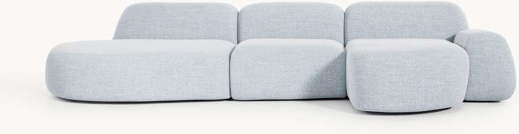 Sofá de canto modular em bouclé Wolke (4 lugares)