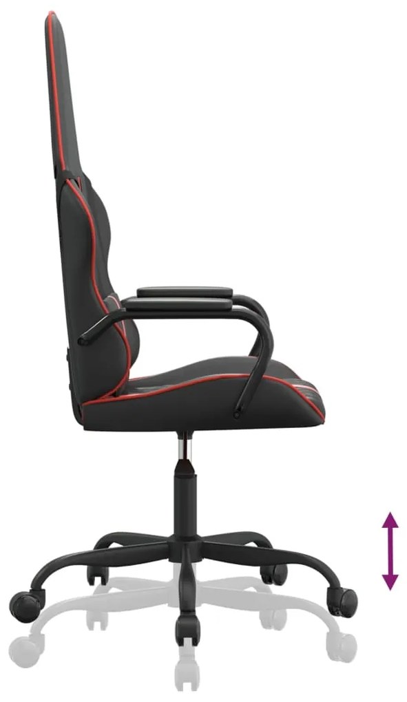 Cadeira de gaming couro artificial preto e vermelho