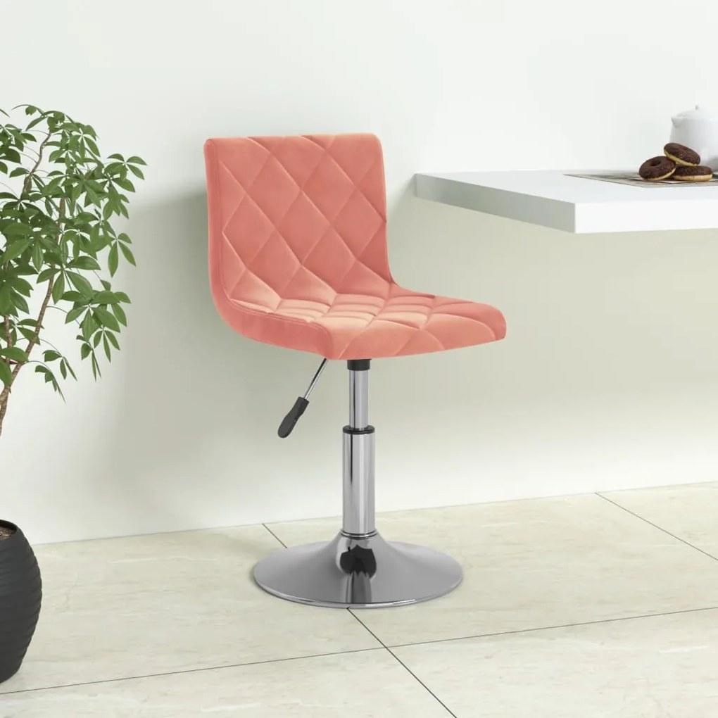vidaXL Banco de bar veludo rosa