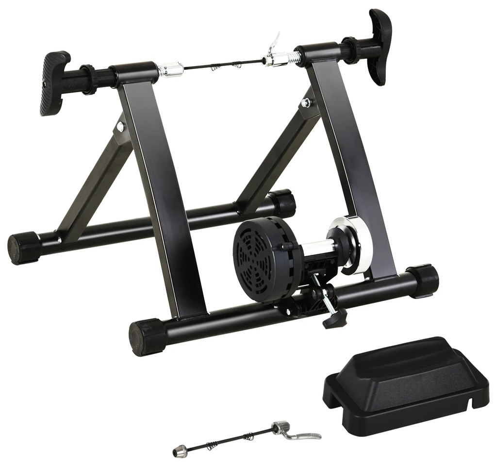 HOMCOM Rolo Bicicleta 5 Níveis Resistência Aço Estrutura Robusta 54,5x47,2x39,1 cm Preto Ideal Treinos em Casa | Aosom Portugal