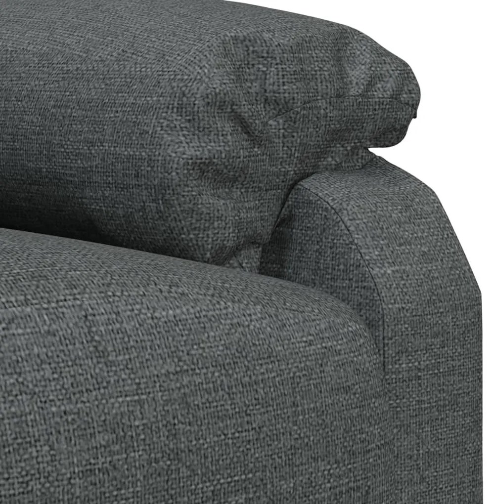 Poltrona de massagens tecido cinzento-escuro